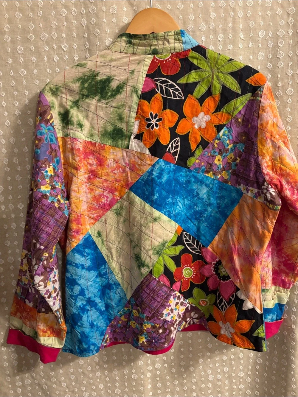 Patchwork Floral Quilted Jacket - Multicolor - Picture 4 of 5